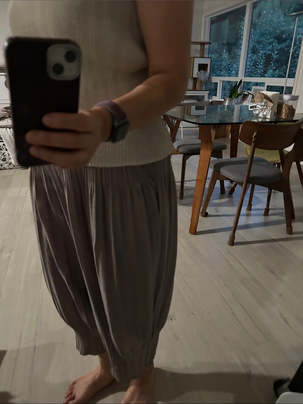 Women's Pleated Harem Pants - Taupe